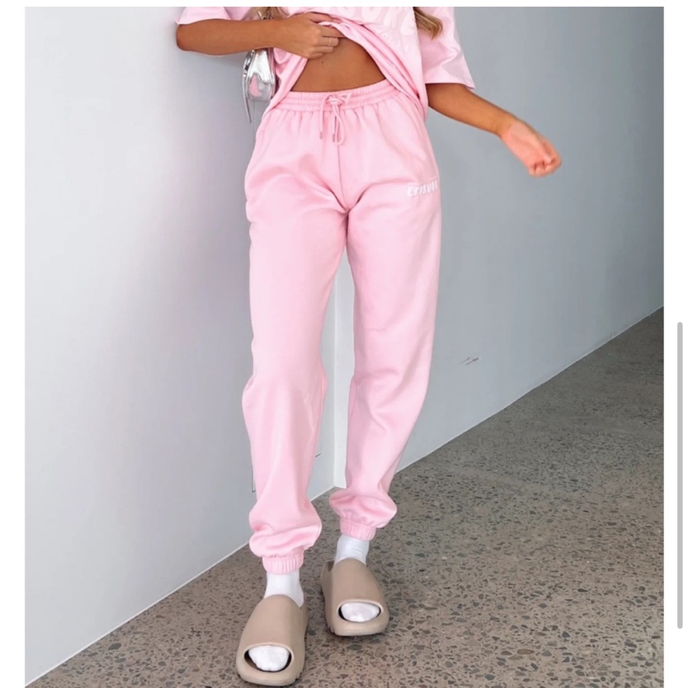 White Fox Boutique Pink Track Pants